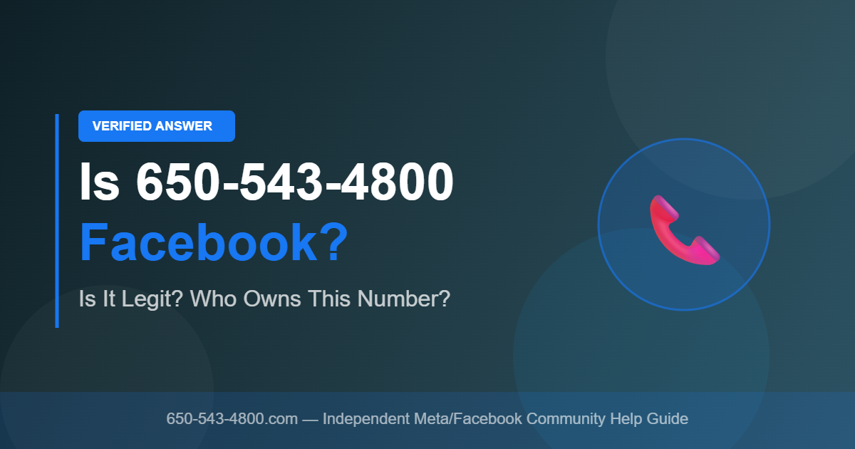 Is 650-543-4800 Facebook - phone number verification guide